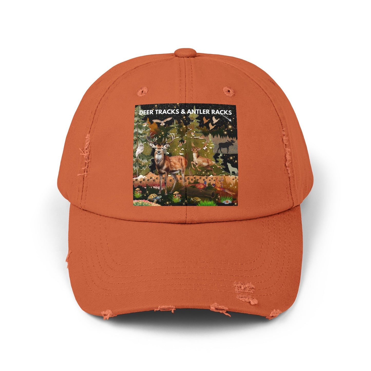 Deer Tracks & Antler Racks Unisex Distressed Cap