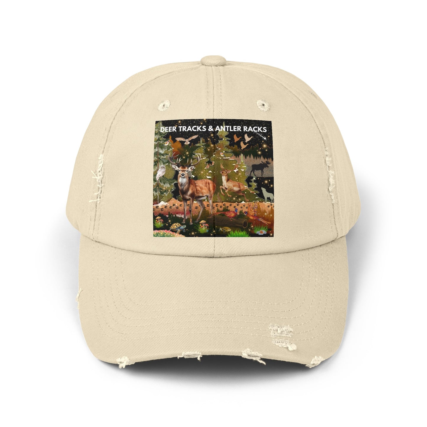 Deer Tracks & Antler Racks Unisex Distressed Cap