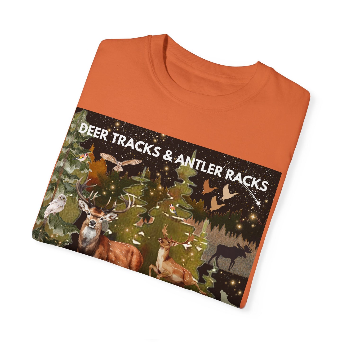 Deer Tracks & Antler Racks Unisex Garment-Dyed T-shirt