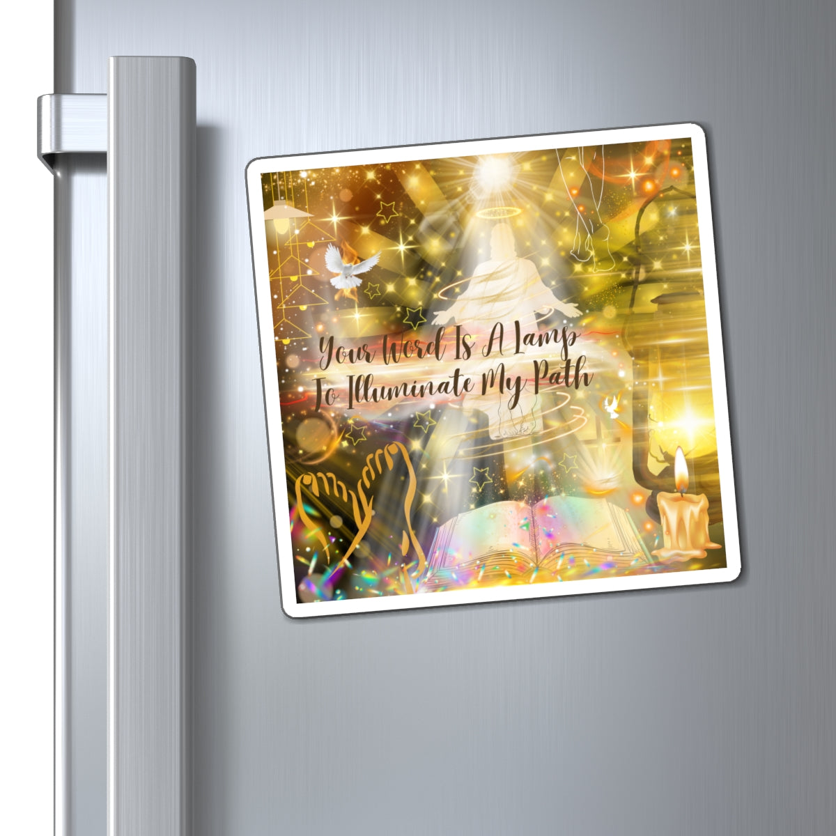 Your Word - Inspirational Spiritual Magnet, Positive Energy Decor, Gift for Friends, Meditation Reminder, Home Decor, Faith and Motivation