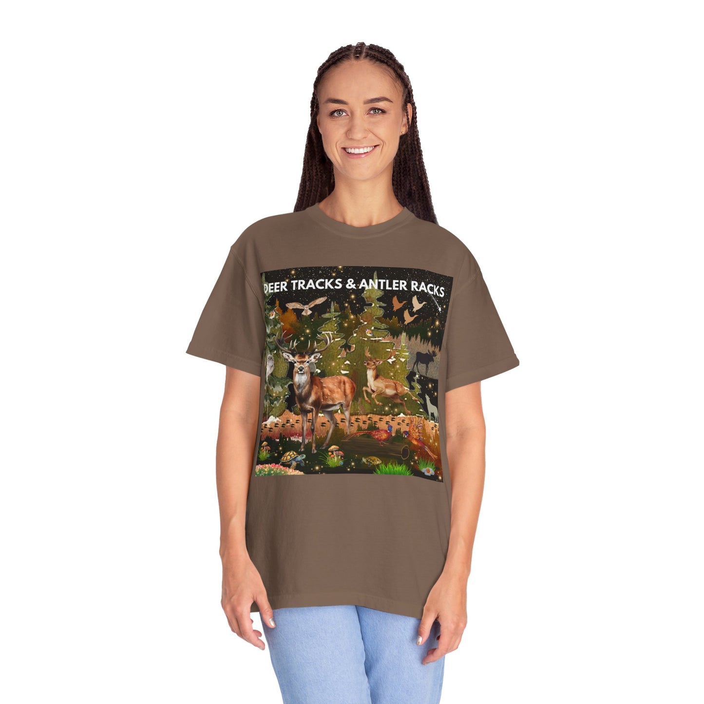 Deer Tracks & Antler Racks Unisex Garment-Dyed T-shirt