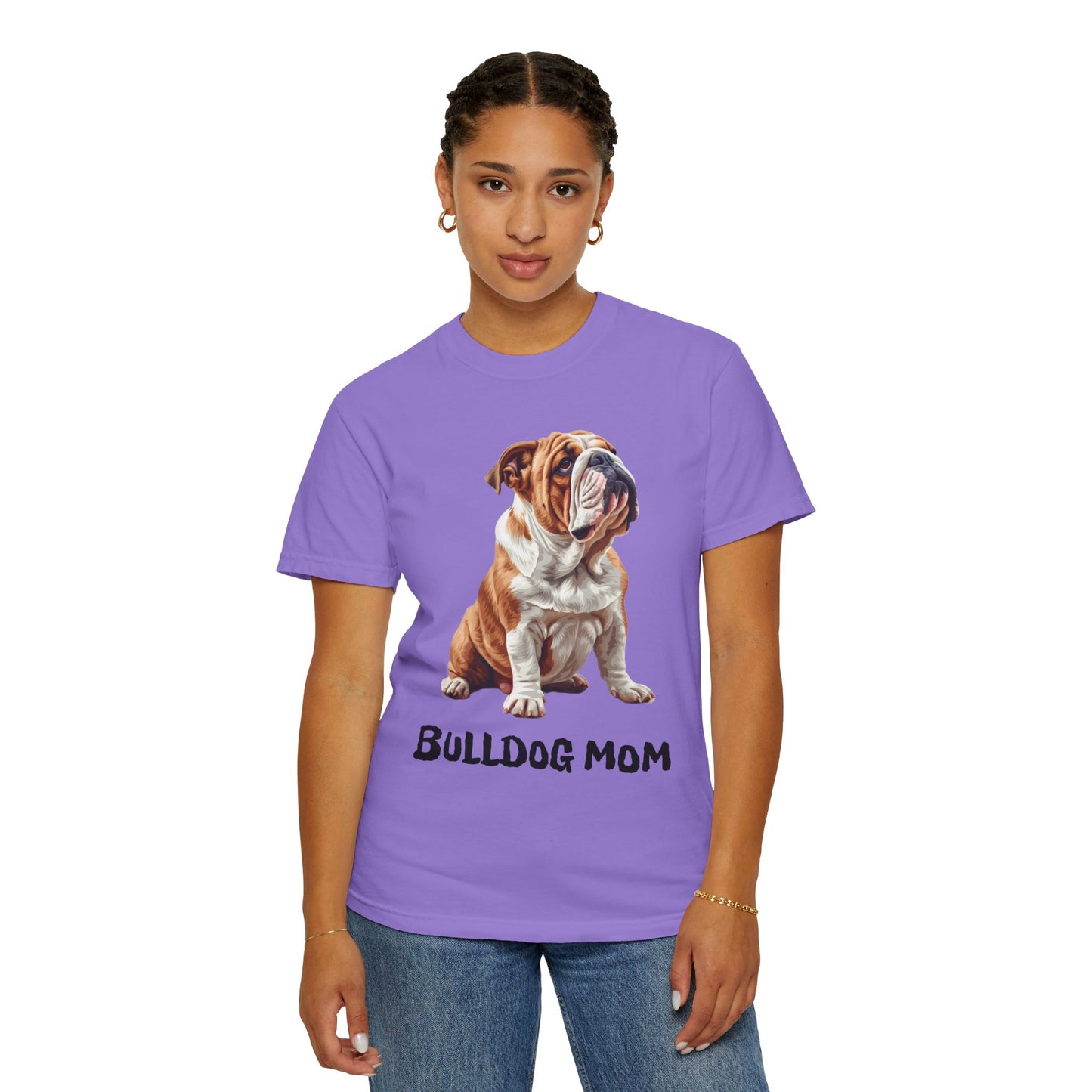 Bulldog Mom Unisex Garment-Dyed T-shirt