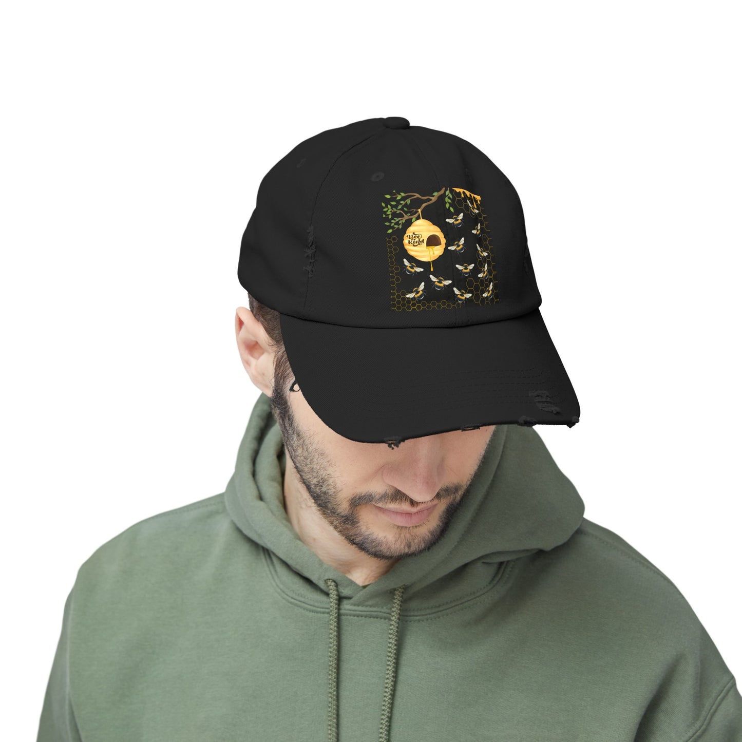 Bee Kind Unisex Distressed Cap