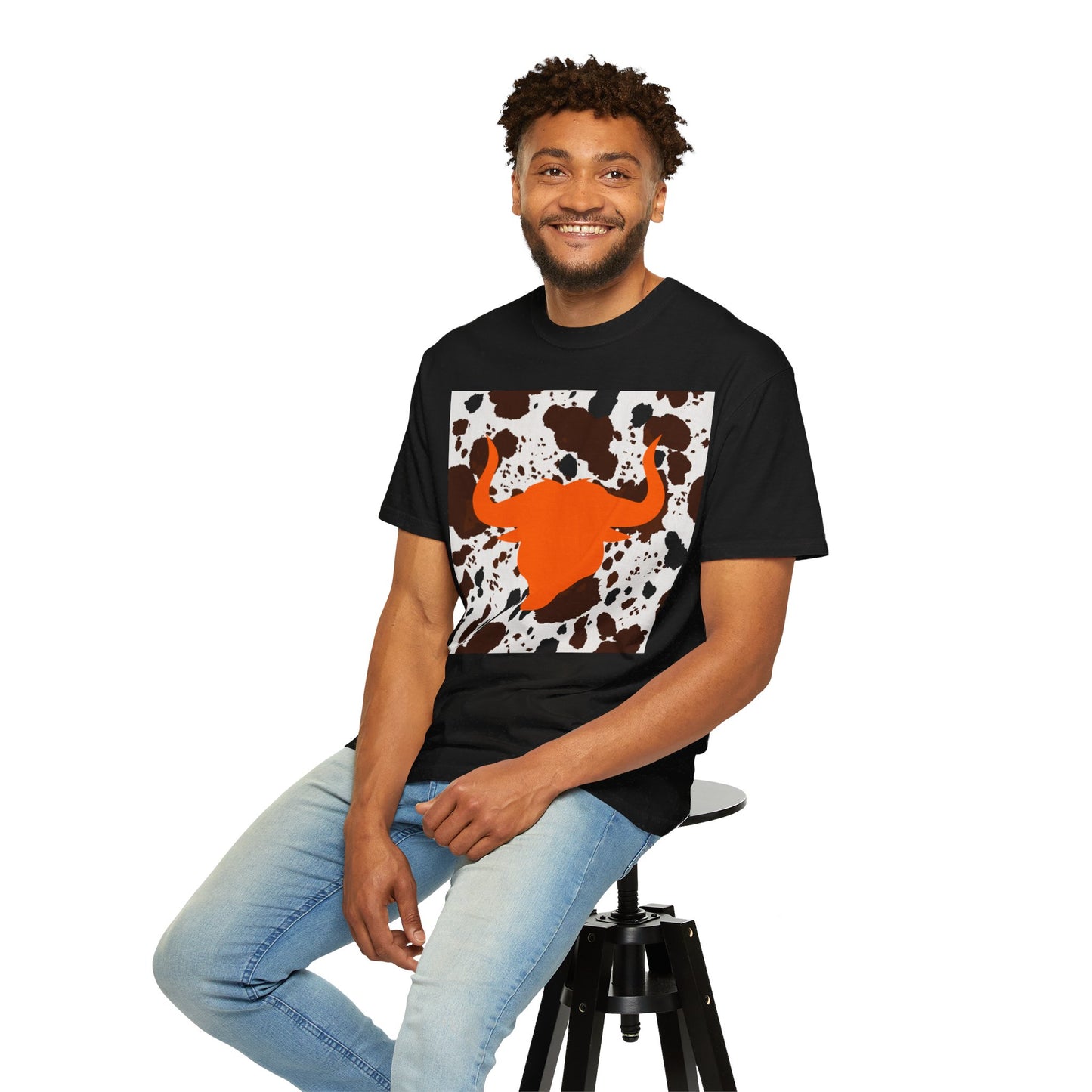 Cow 3 Unisex Garment-Dyed T-shirt
