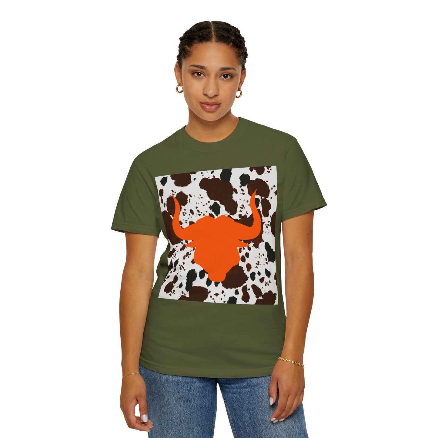Cow 3 Unisex Garment-Dyed T-shirt