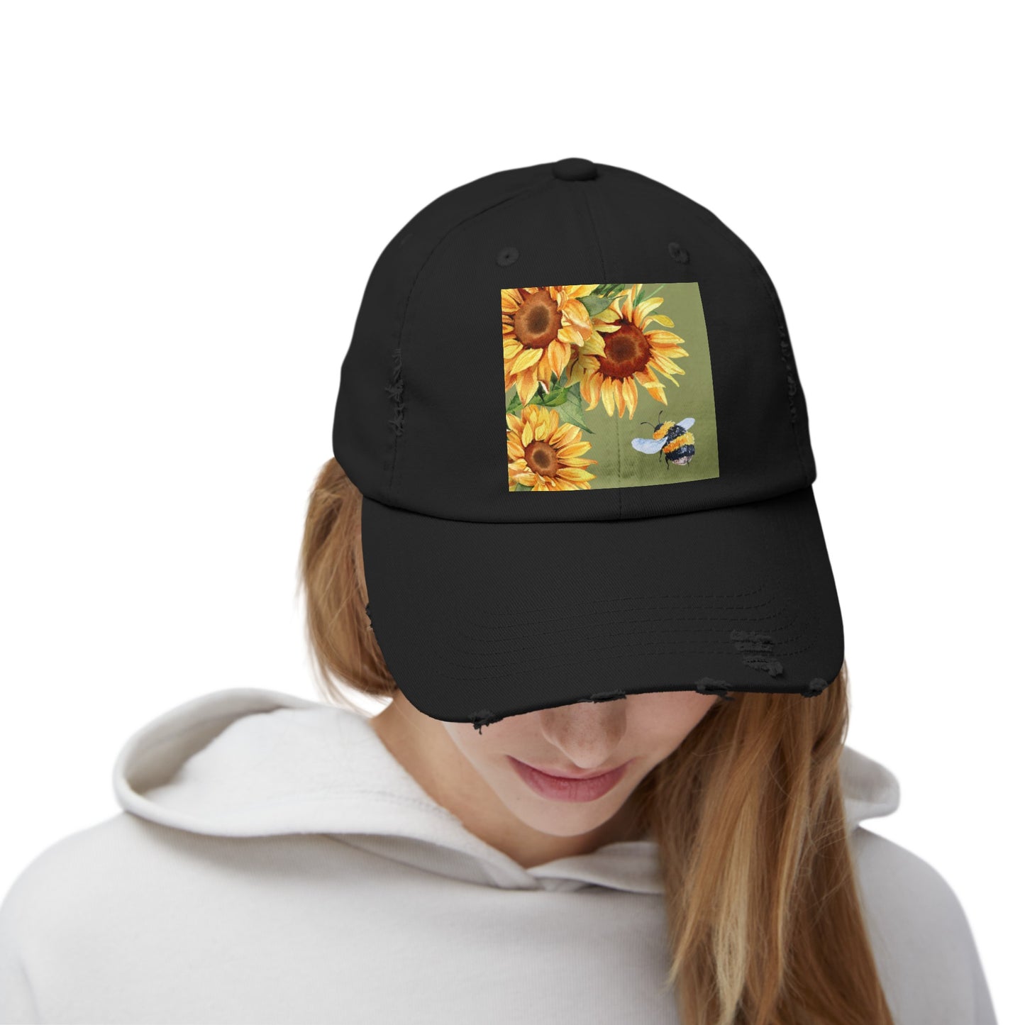 Bee 3 Unisex Distressed Cap