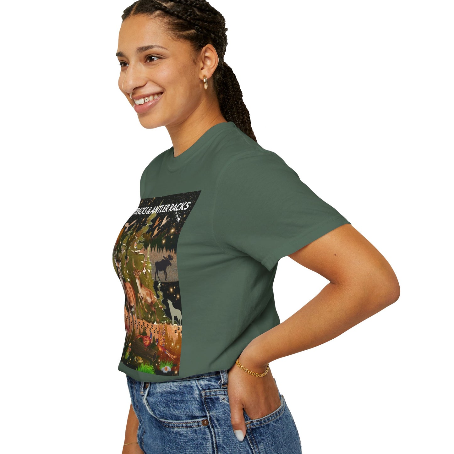 Deer Tracks & Antler Racks Unisex Garment-Dyed T-shirt