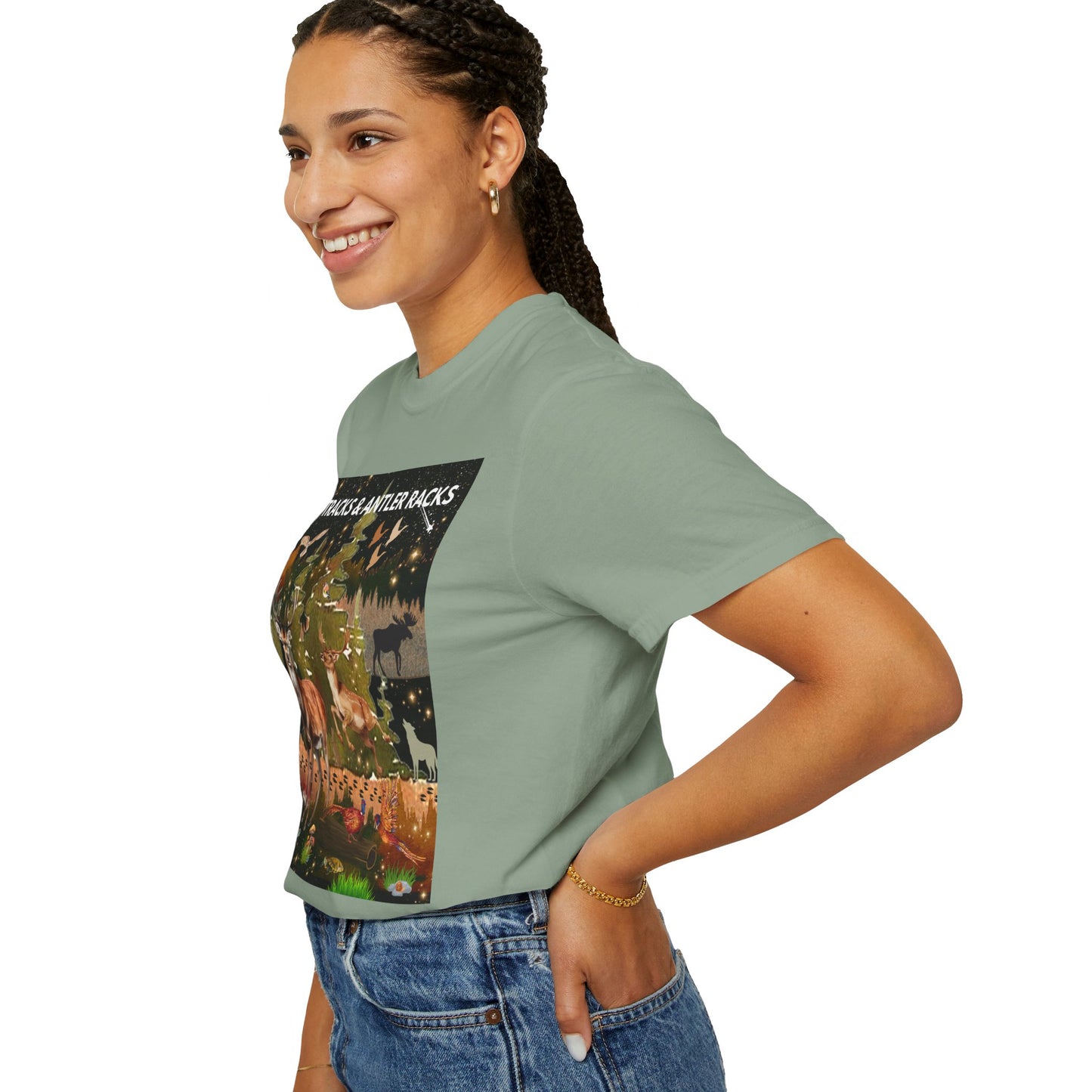 Deer Tracks & Antler Racks Unisex Garment-Dyed T-shirt