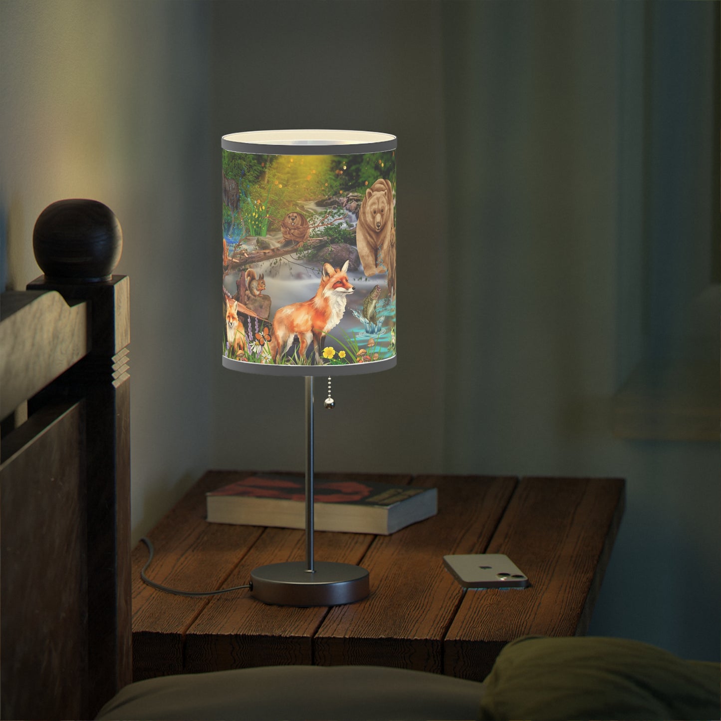 Foxes And Forest Friends Lamp on a Stand, US|CA plug