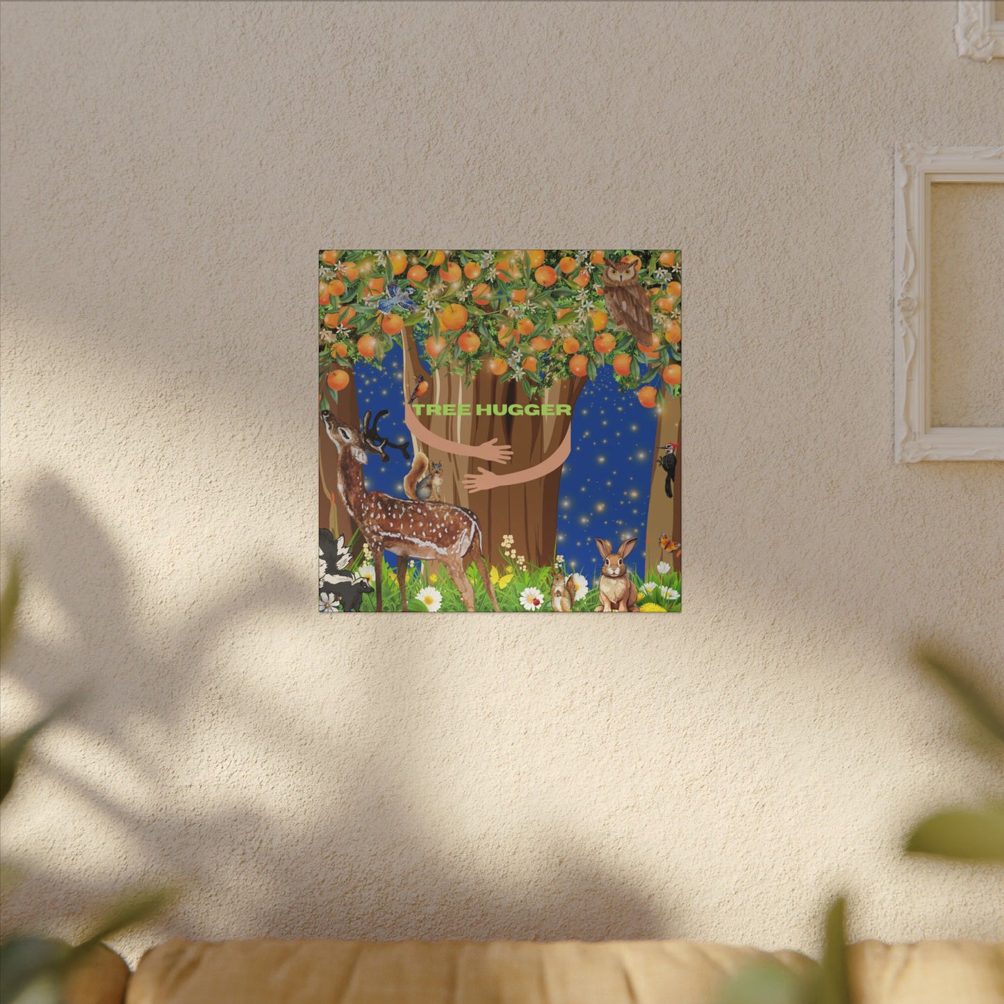 Tree Hugger - Canvas Print, Eco-Friendly Art, Nature Lover Gift, Home Decor, Wall Art for Animal Lovers, Gift for Earth Day