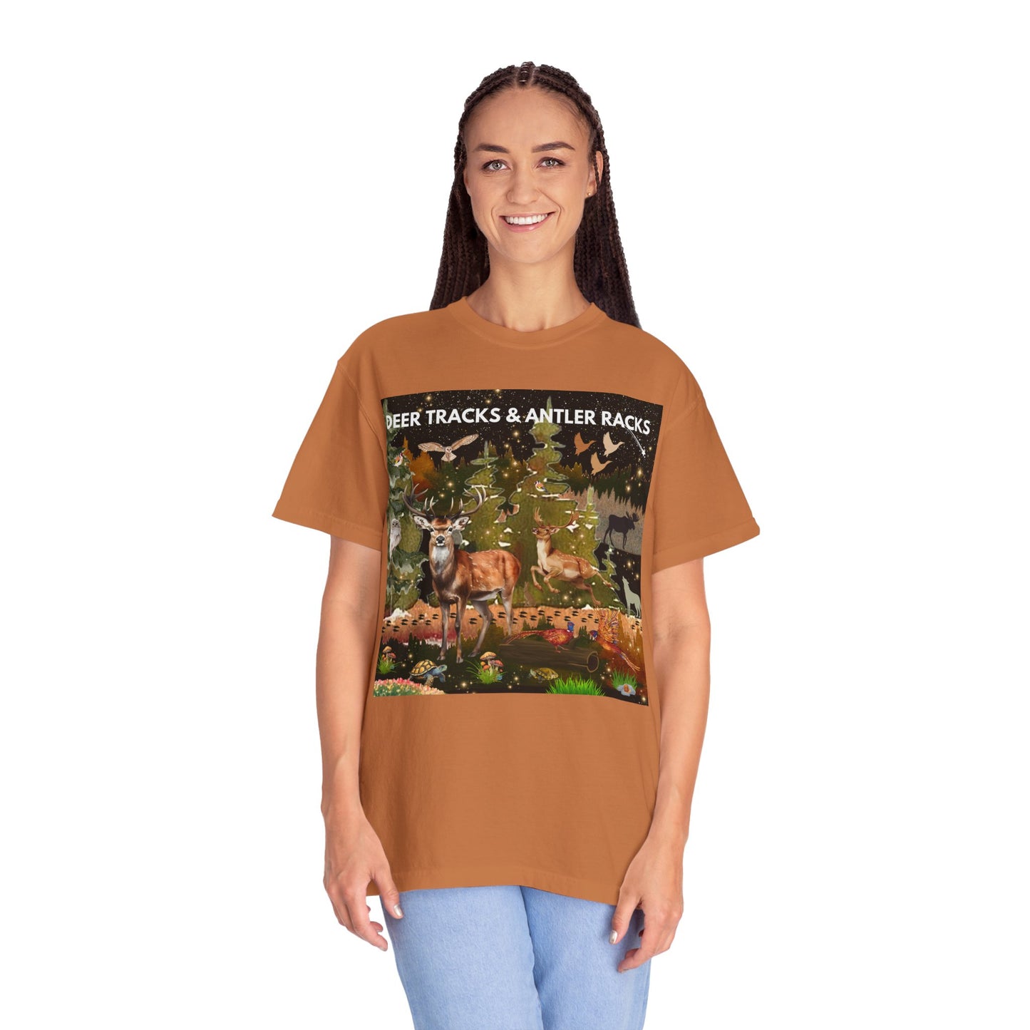 Deer Tracks & Antler Racks Unisex Garment-Dyed T-shirt