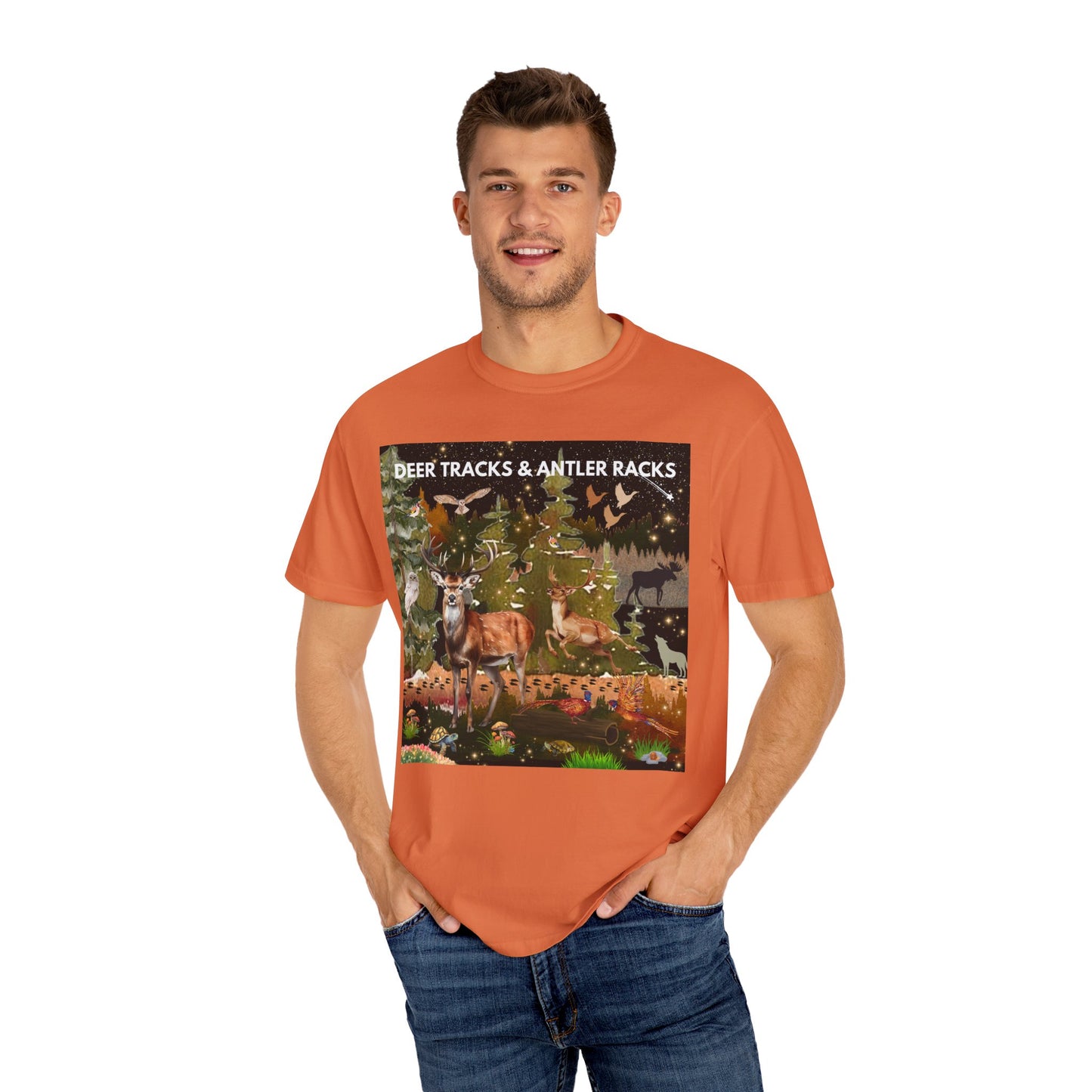 Deer Tracks & Antler Racks Unisex Garment-Dyed T-shirt