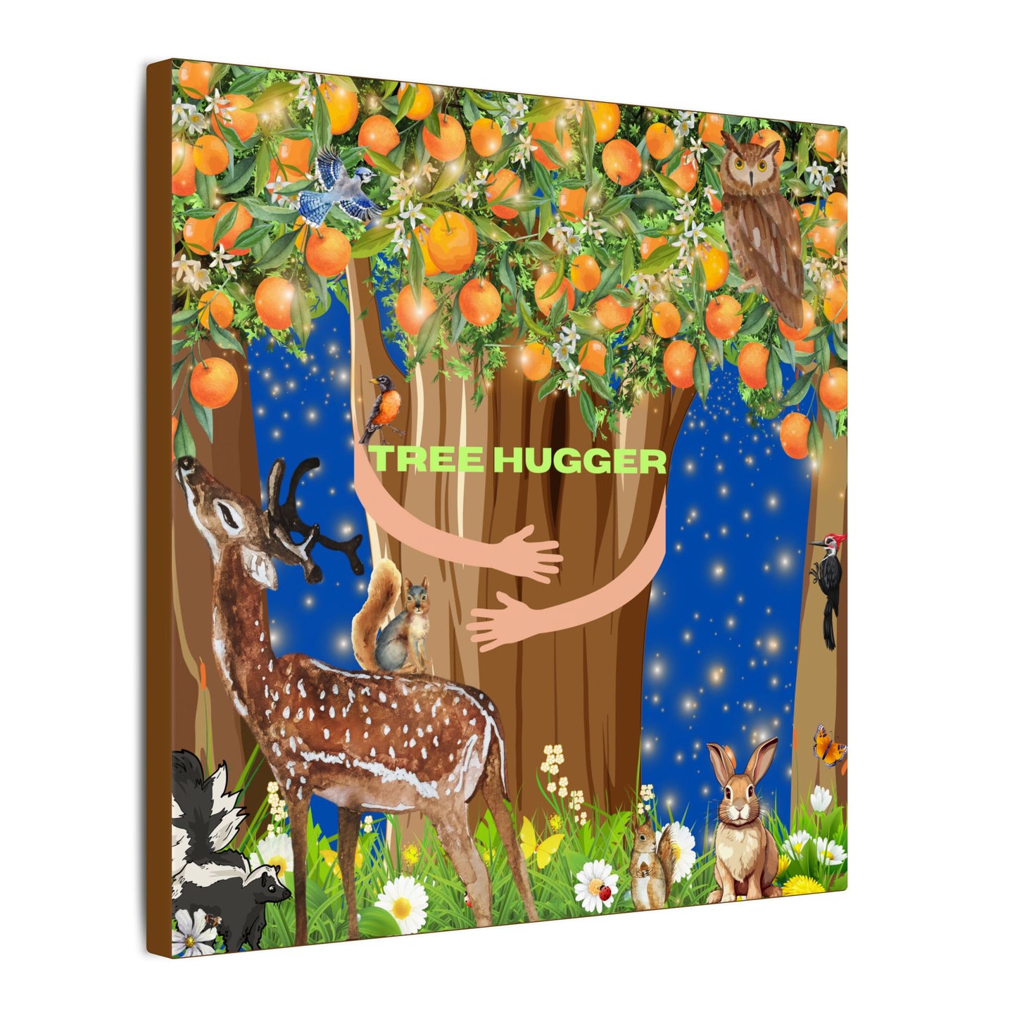 Tree Hugger - Canvas Print, Eco-Friendly Art, Nature Lover Gift, Home Decor, Wall Art for Animal Lovers, Gift for Earth Day