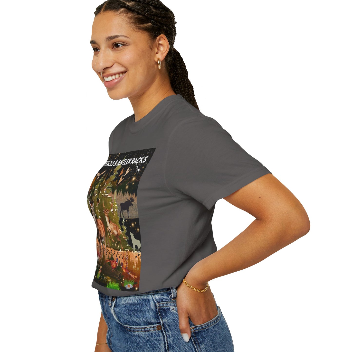 Deer Tracks & Antler Racks Unisex Garment-Dyed T-shirt