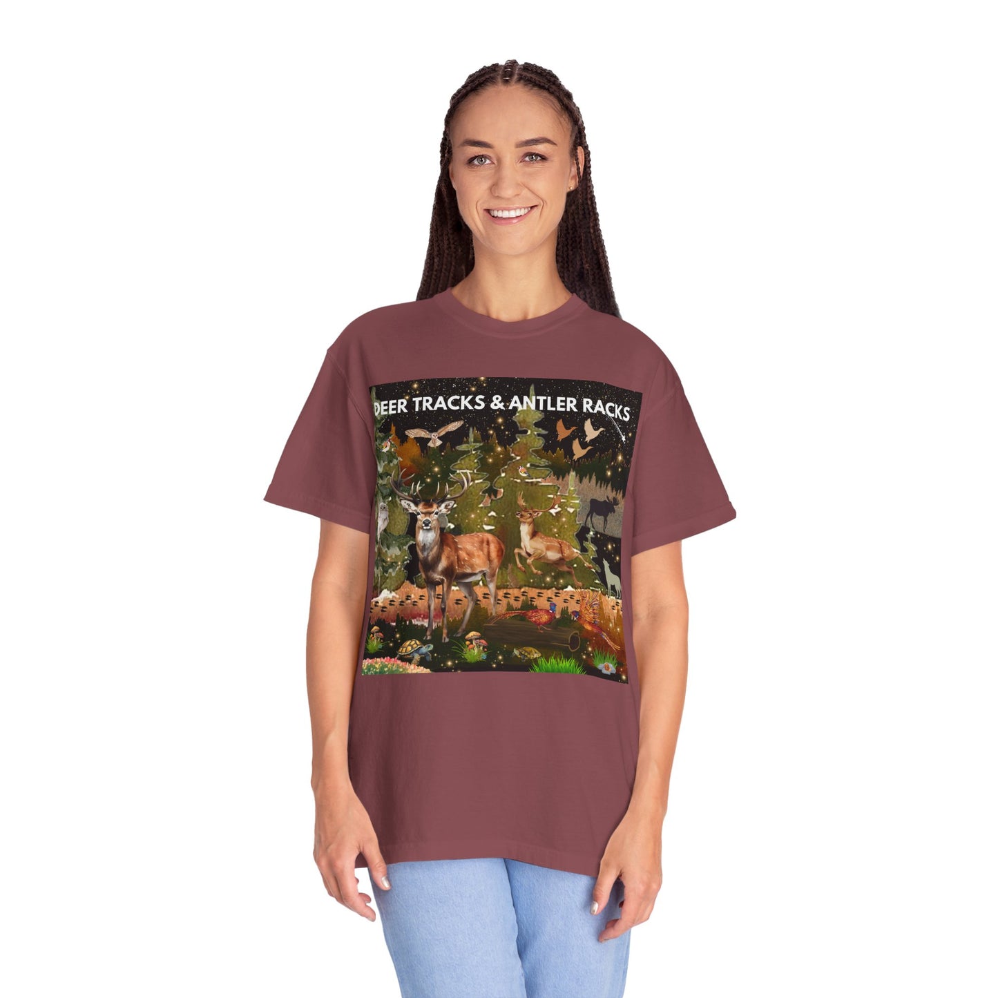 Deer Tracks & Antler Racks Unisex Garment-Dyed T-shirt