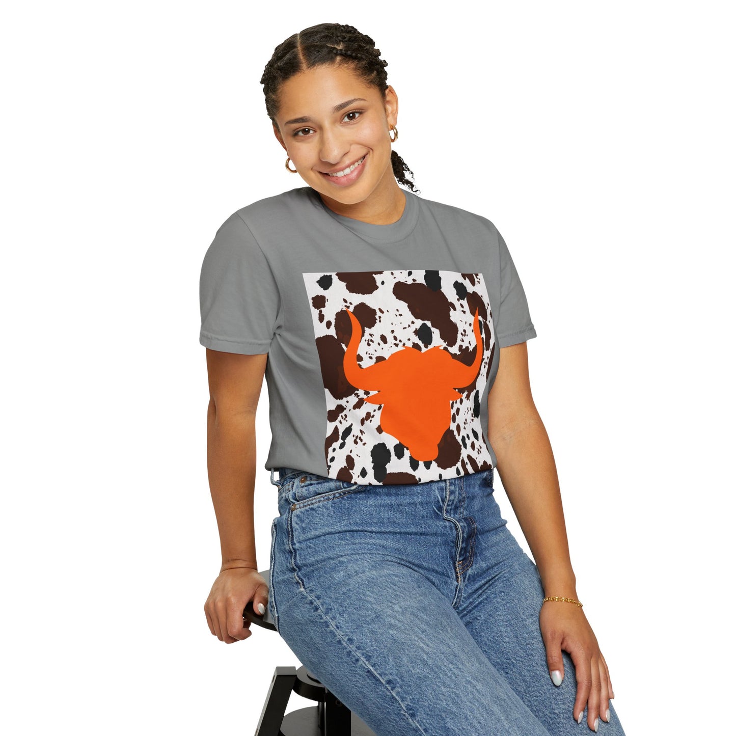 Cow 3 Unisex Garment-Dyed T-shirt