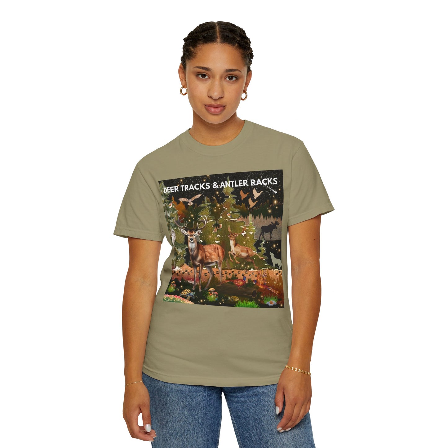 Deer Tracks & Antler Racks Unisex Garment-Dyed T-shirt