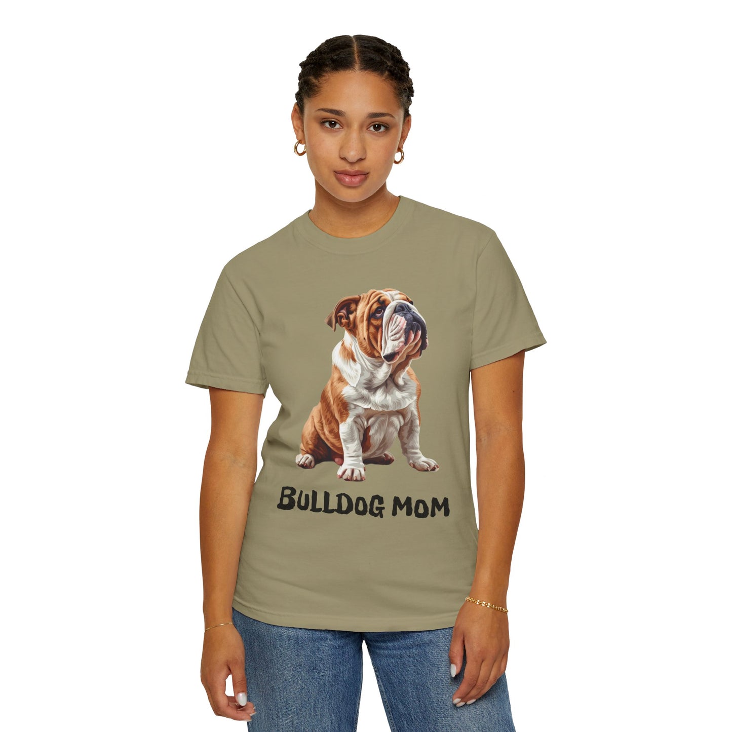 Bulldog Mom Unisex Garment-Dyed T-shirt