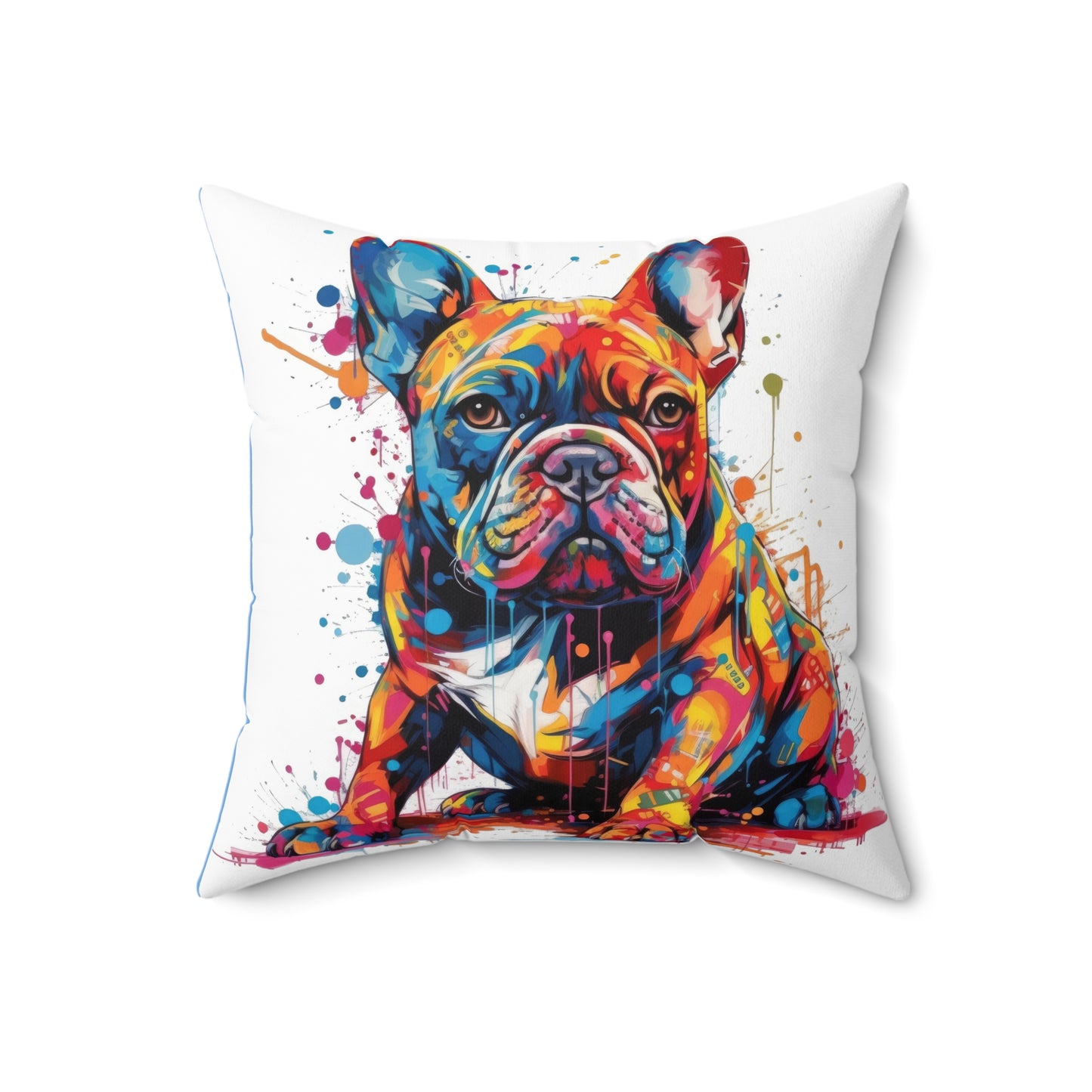 Frenchie In Color 4 Spun Polyester Square Pillow