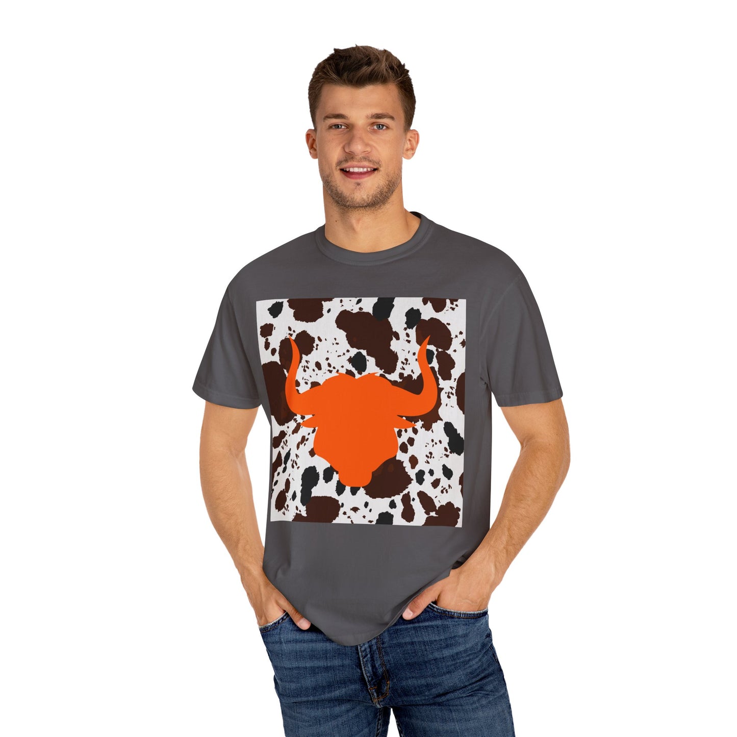 Cow 3 Unisex Garment-Dyed T-shirt