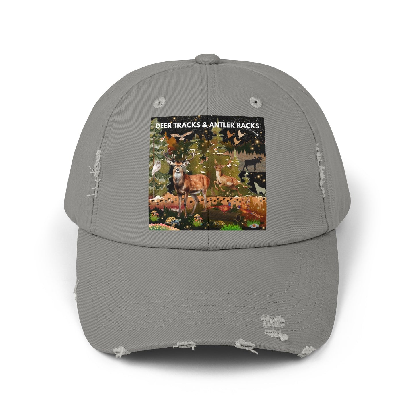 Deer Tracks & Antler Racks Unisex Distressed Cap