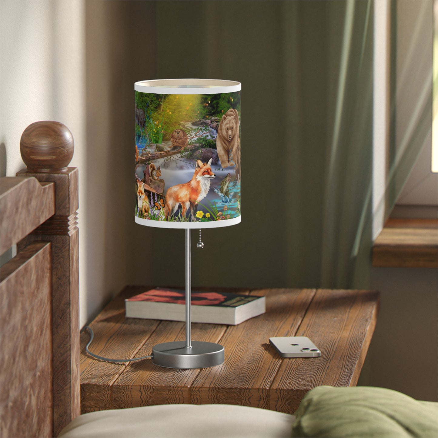 Foxes And Forest Friends Lamp on a Stand, US|CA plug