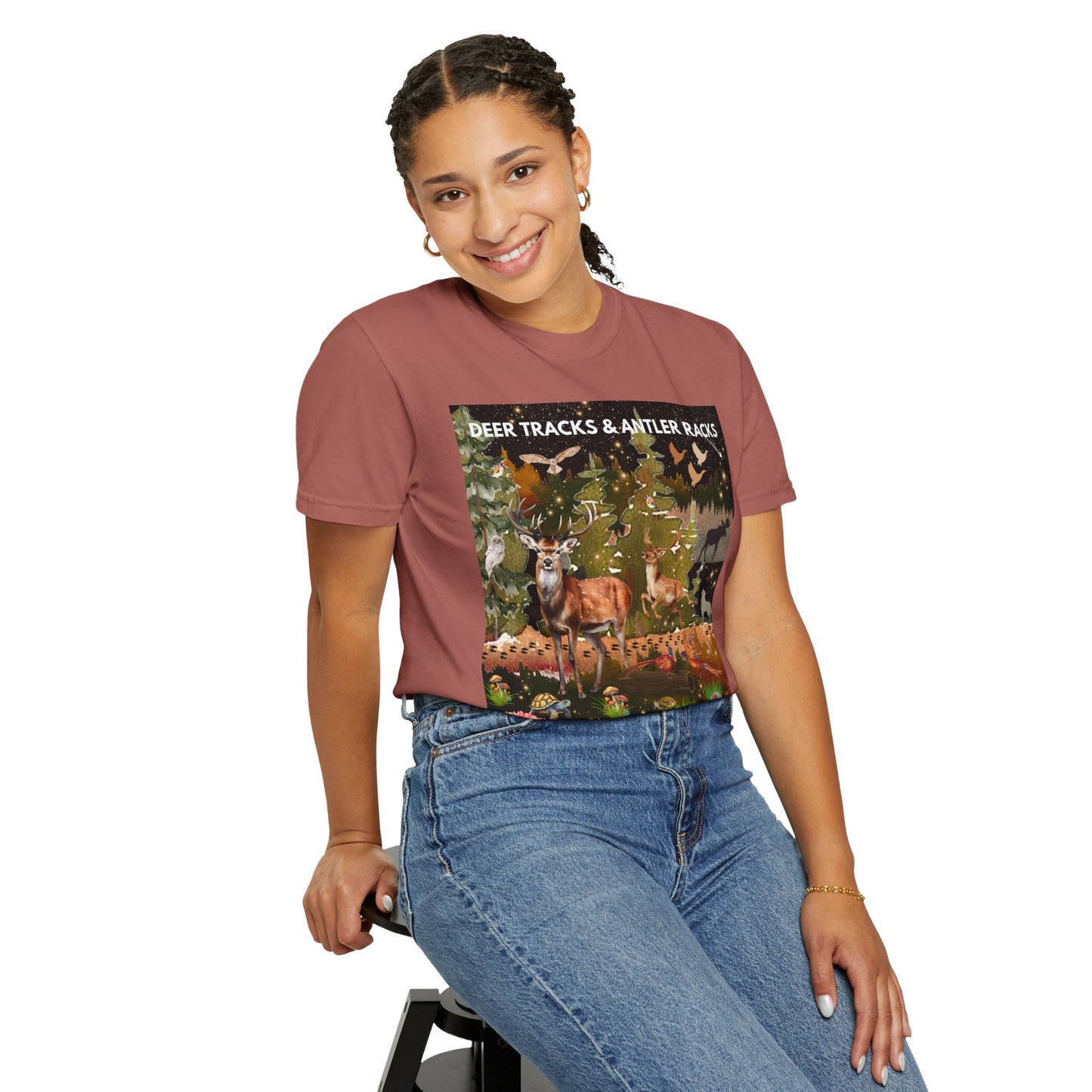Deer Tracks & Antler Racks Unisex Garment-Dyed T-shirt