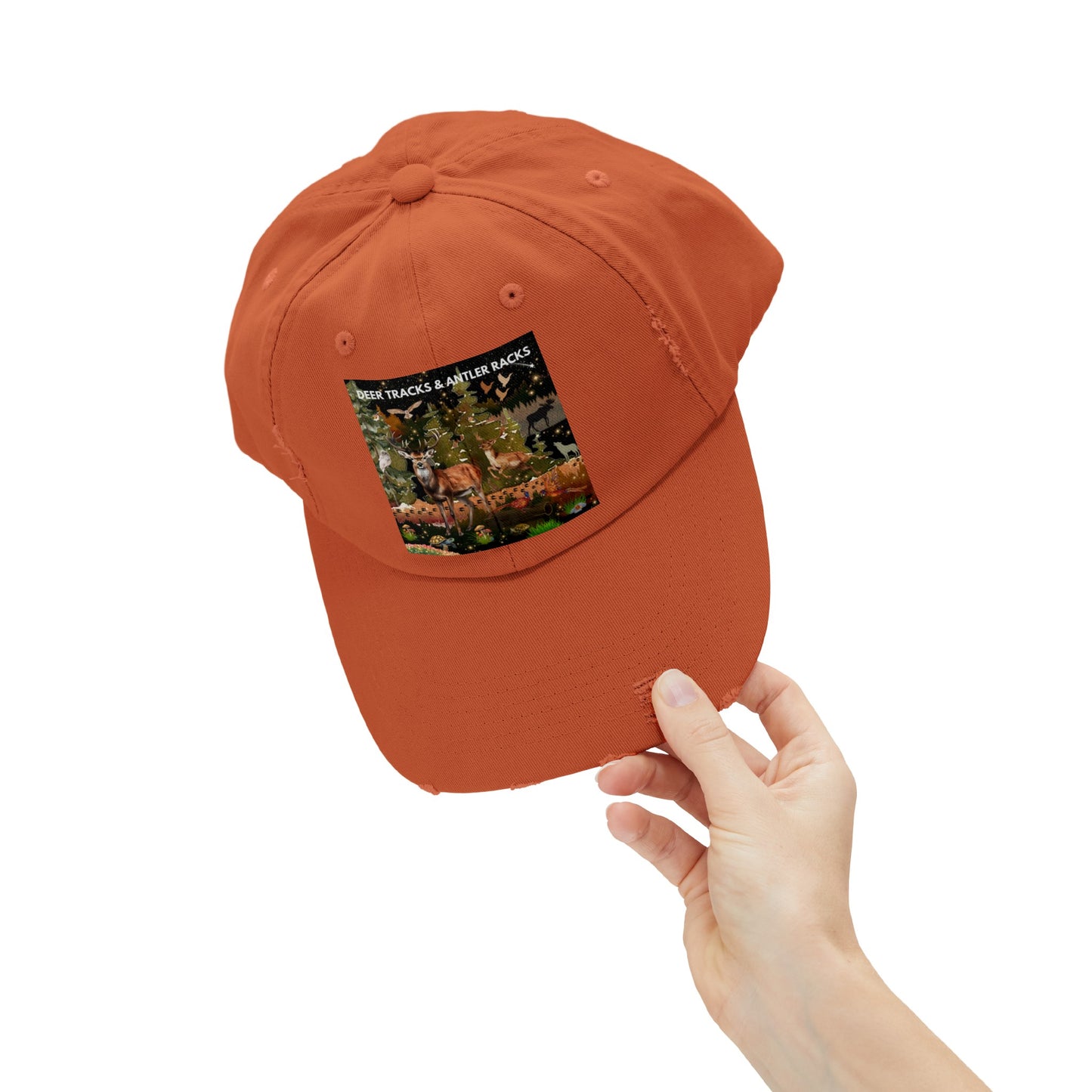 Deer Tracks & Antler Racks Unisex Distressed Cap