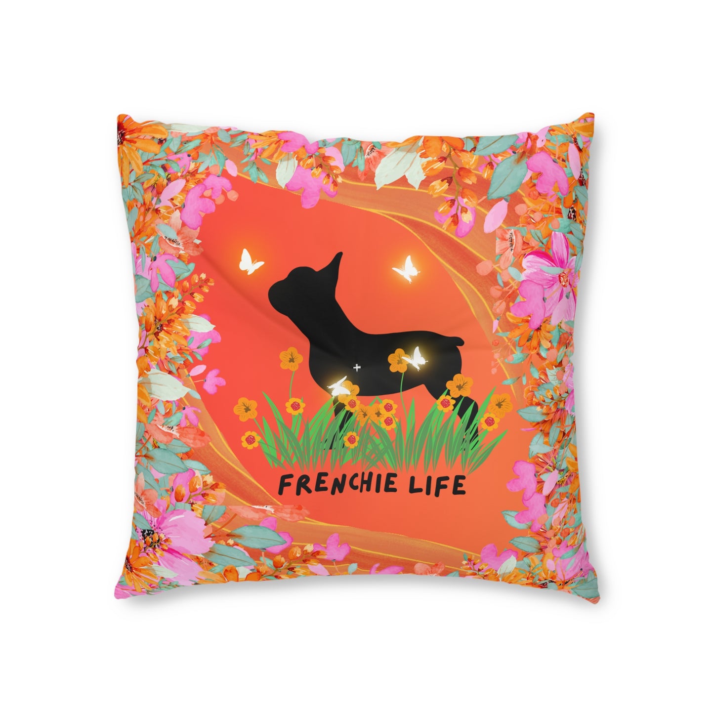 Frenchie Life Tufted Floor Pillow, Square
