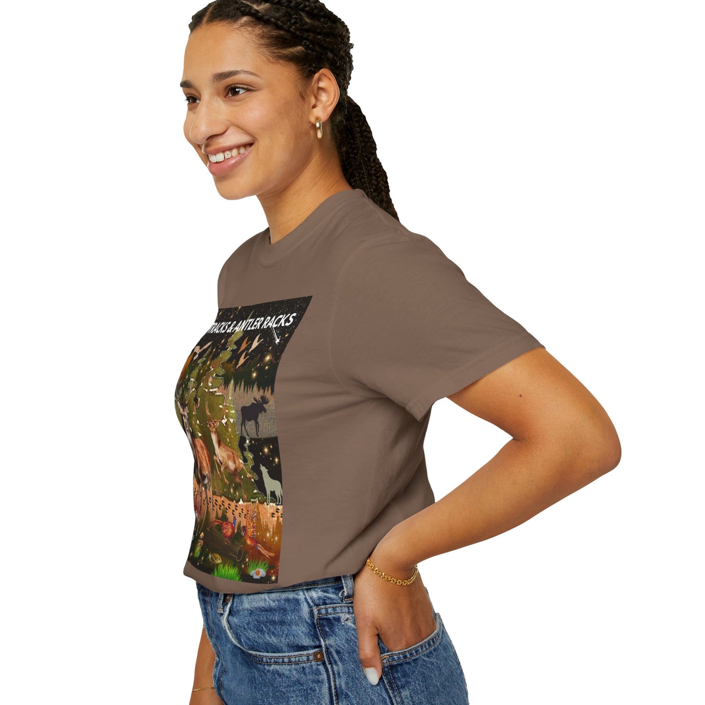 Deer Tracks & Antler Racks Unisex Garment-Dyed T-shirt