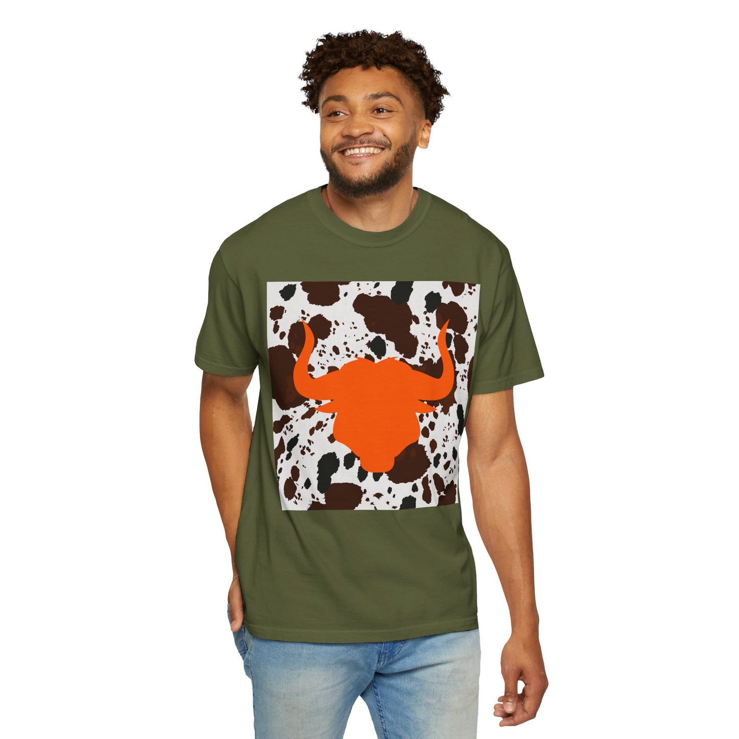 Cow 3 Unisex Garment-Dyed T-shirt