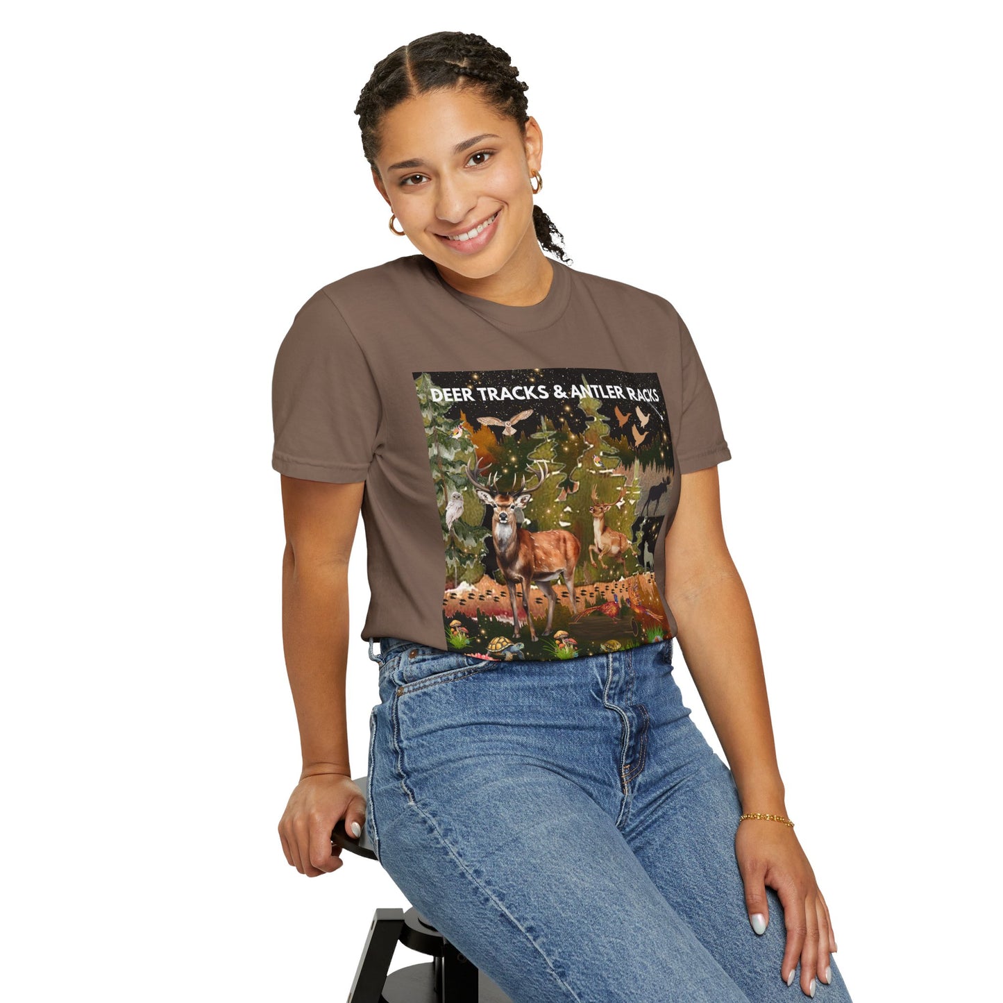 Deer Tracks & Antler Racks Unisex Garment-Dyed T-shirt