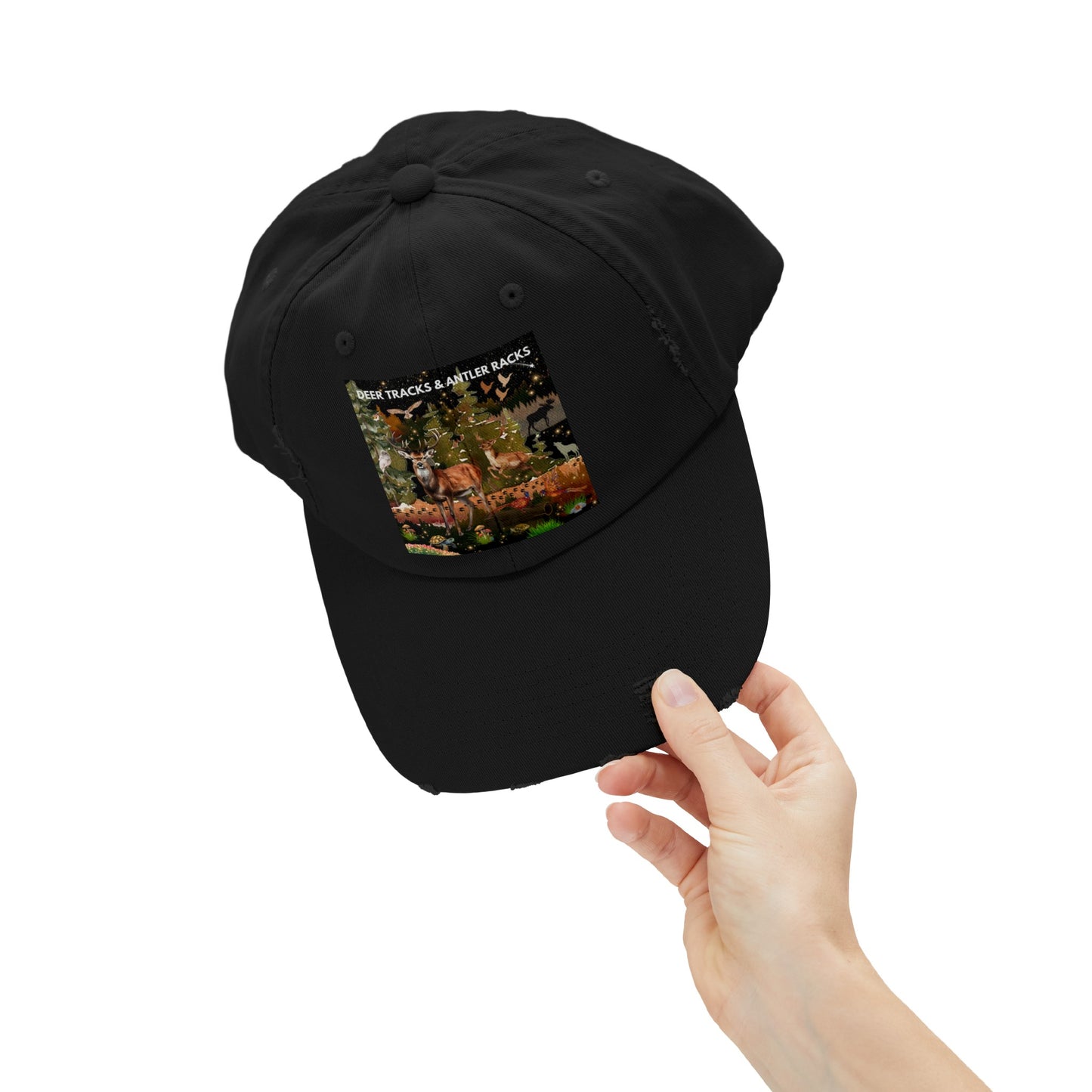 Deer Tracks & Antler Racks Unisex Distressed Cap