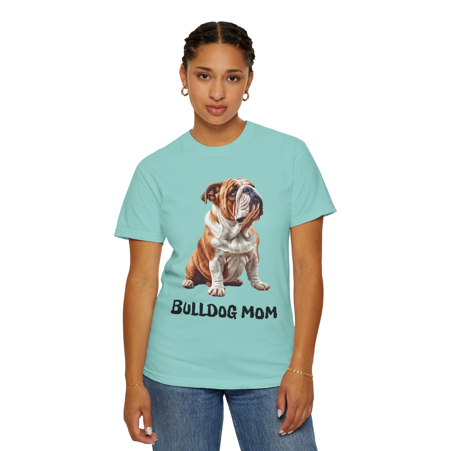 Bulldog Mom Unisex Garment-Dyed T-shirt