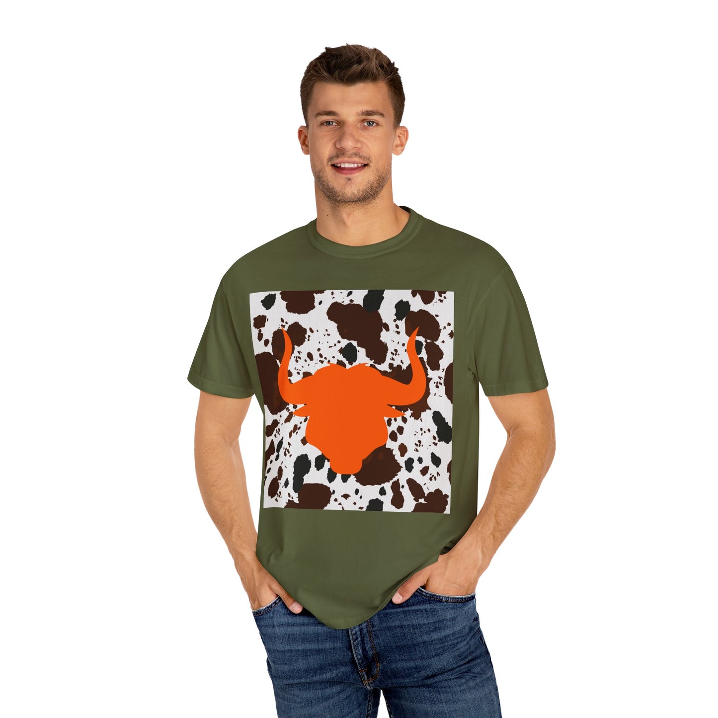 Cow 3 Unisex Garment-Dyed T-shirt