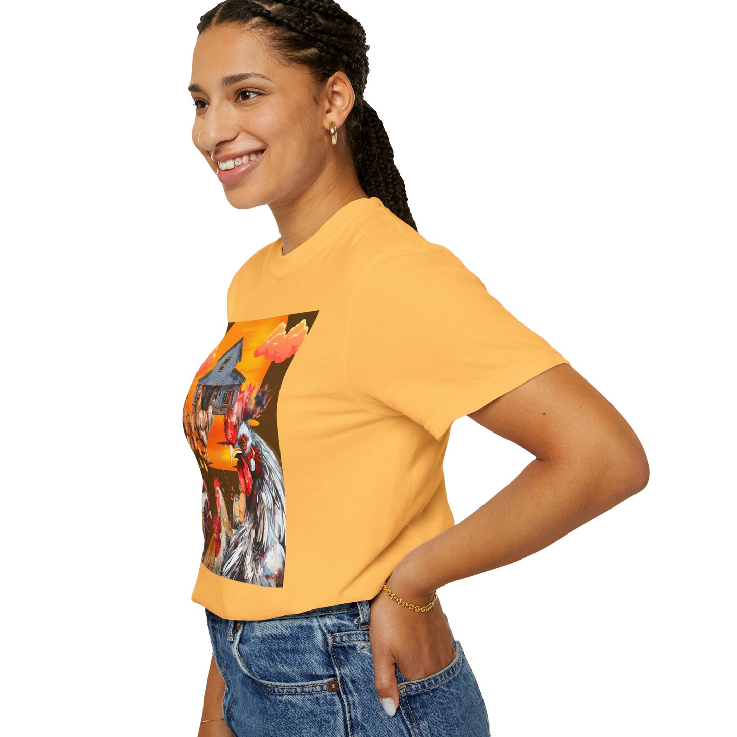 Chickens At Sunset Unisex Garment-Dyed T-shirt