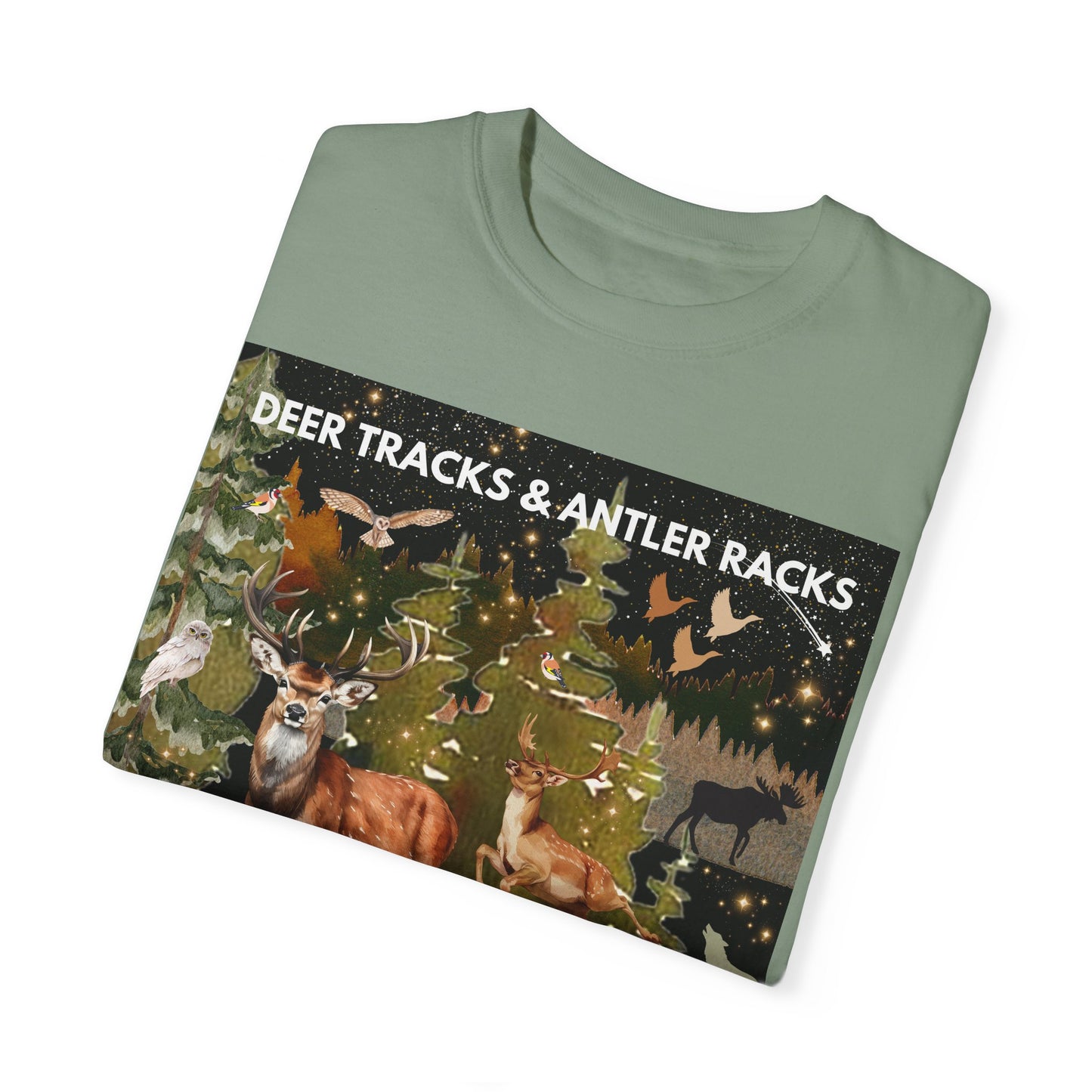 Deer Tracks & Antler Racks Unisex Garment-Dyed T-shirt