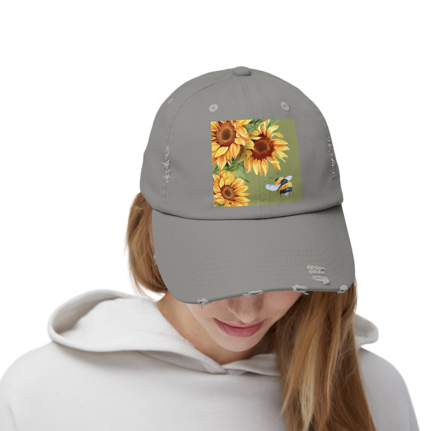 Bee 3 Unisex Distressed Cap