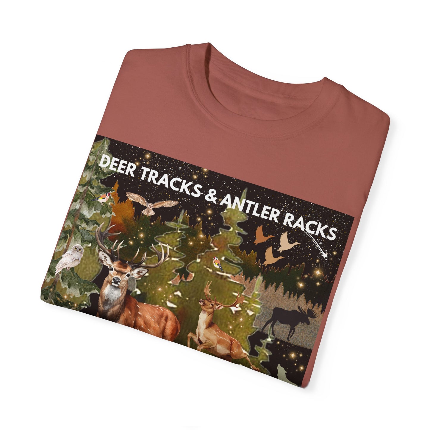Deer Tracks & Antler Racks Unisex Garment-Dyed T-shirt