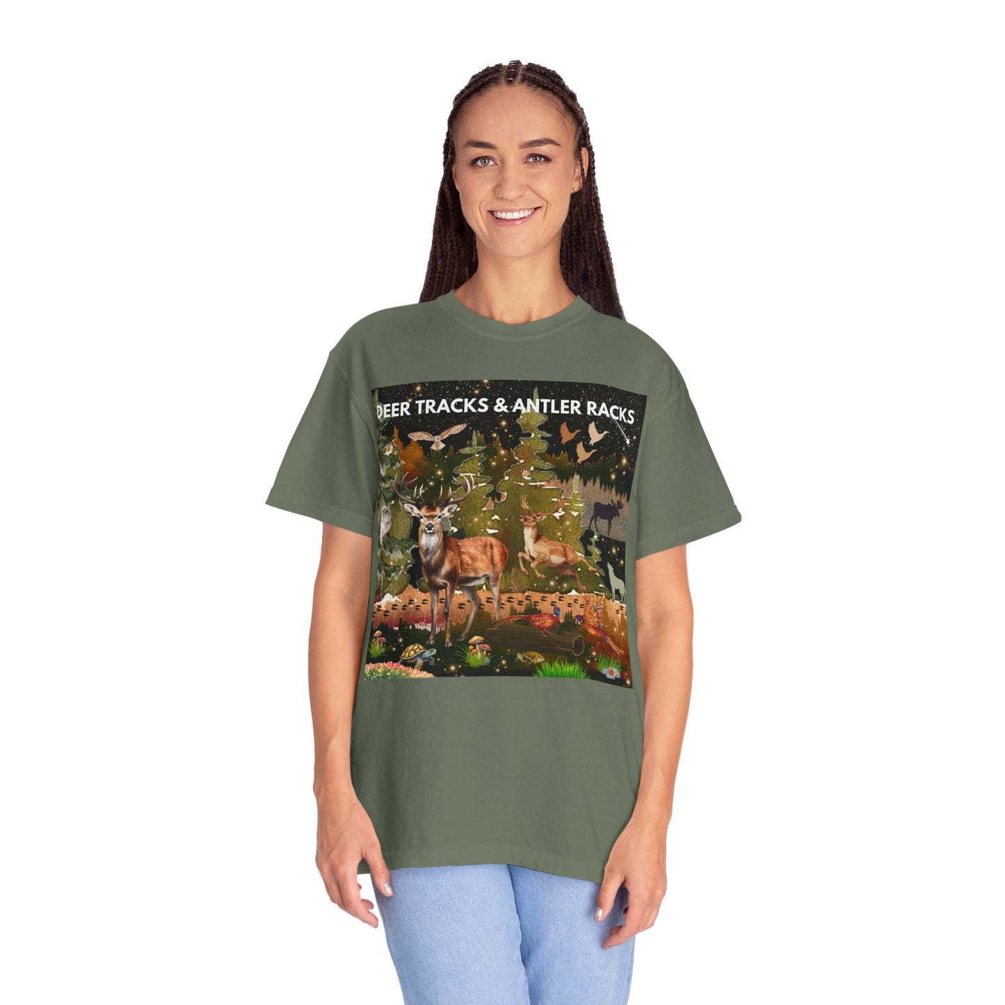 Deer Tracks & Antler Racks Unisex Garment-Dyed T-shirt