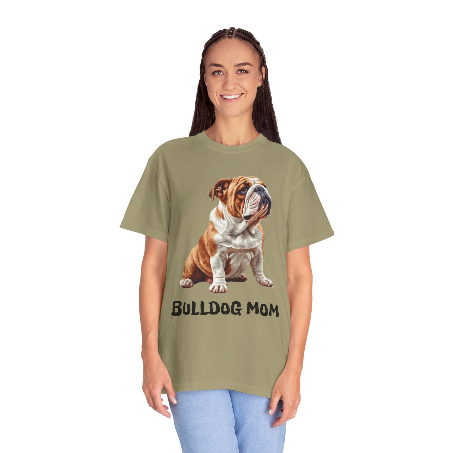 Bulldog Mom Unisex Garment-Dyed T-shirt