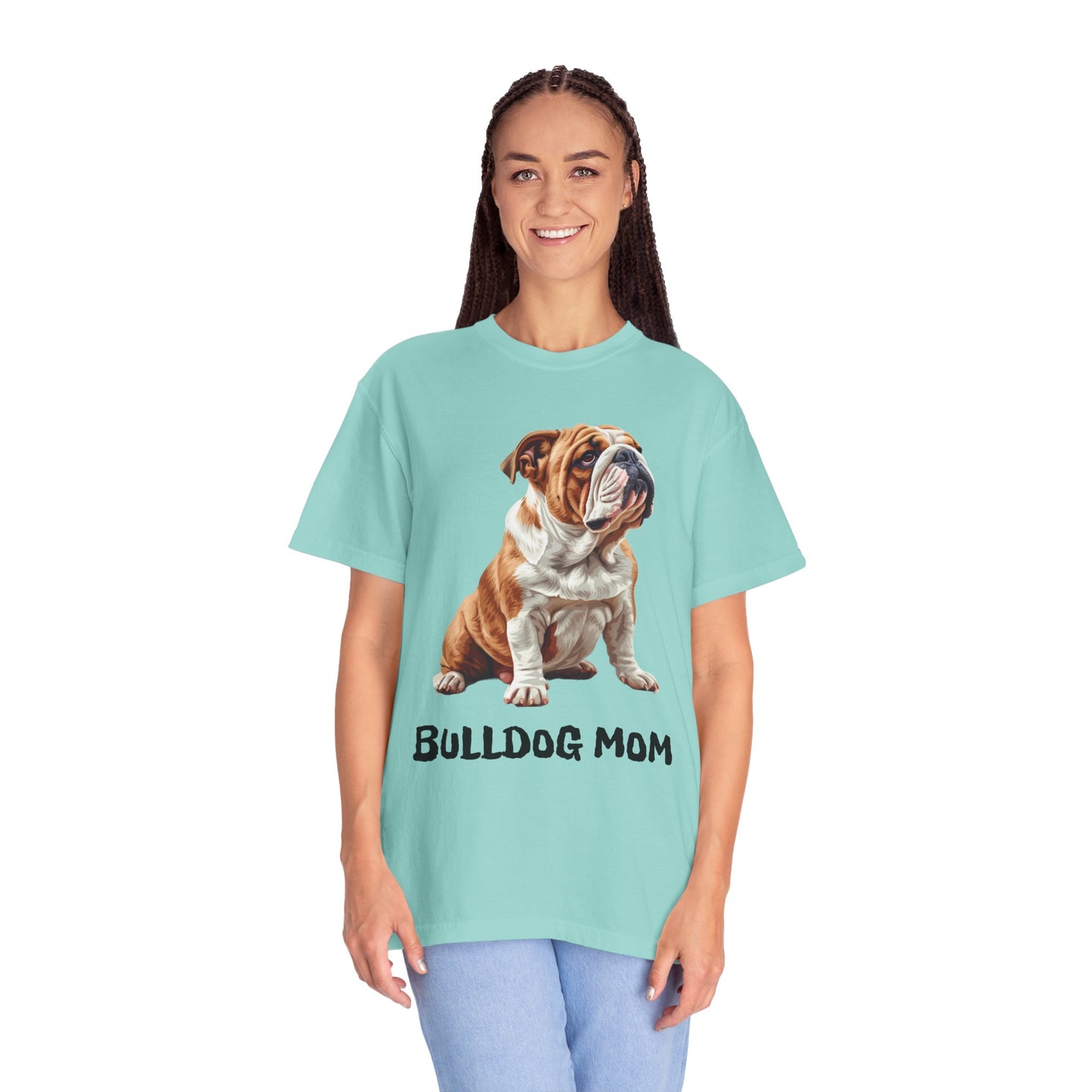 Bulldog Mom Unisex Garment-Dyed T-shirt