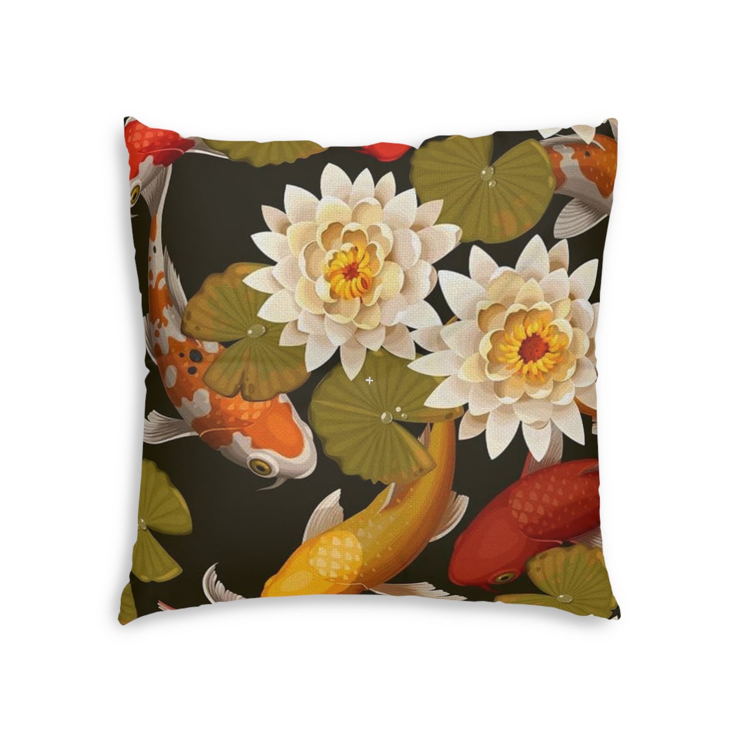 Tufted Floor Pillow, Square Koi Lotus