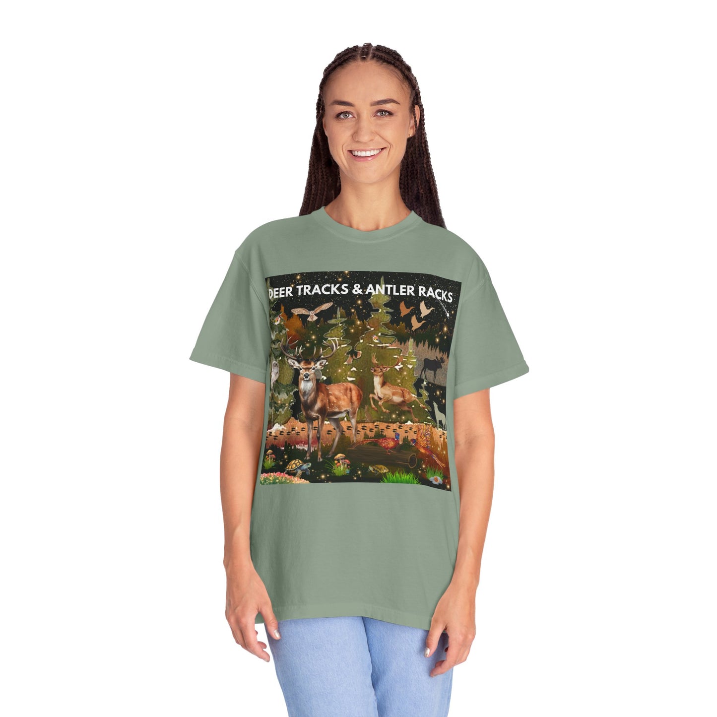 Deer Tracks & Antler Racks Unisex Garment-Dyed T-shirt
