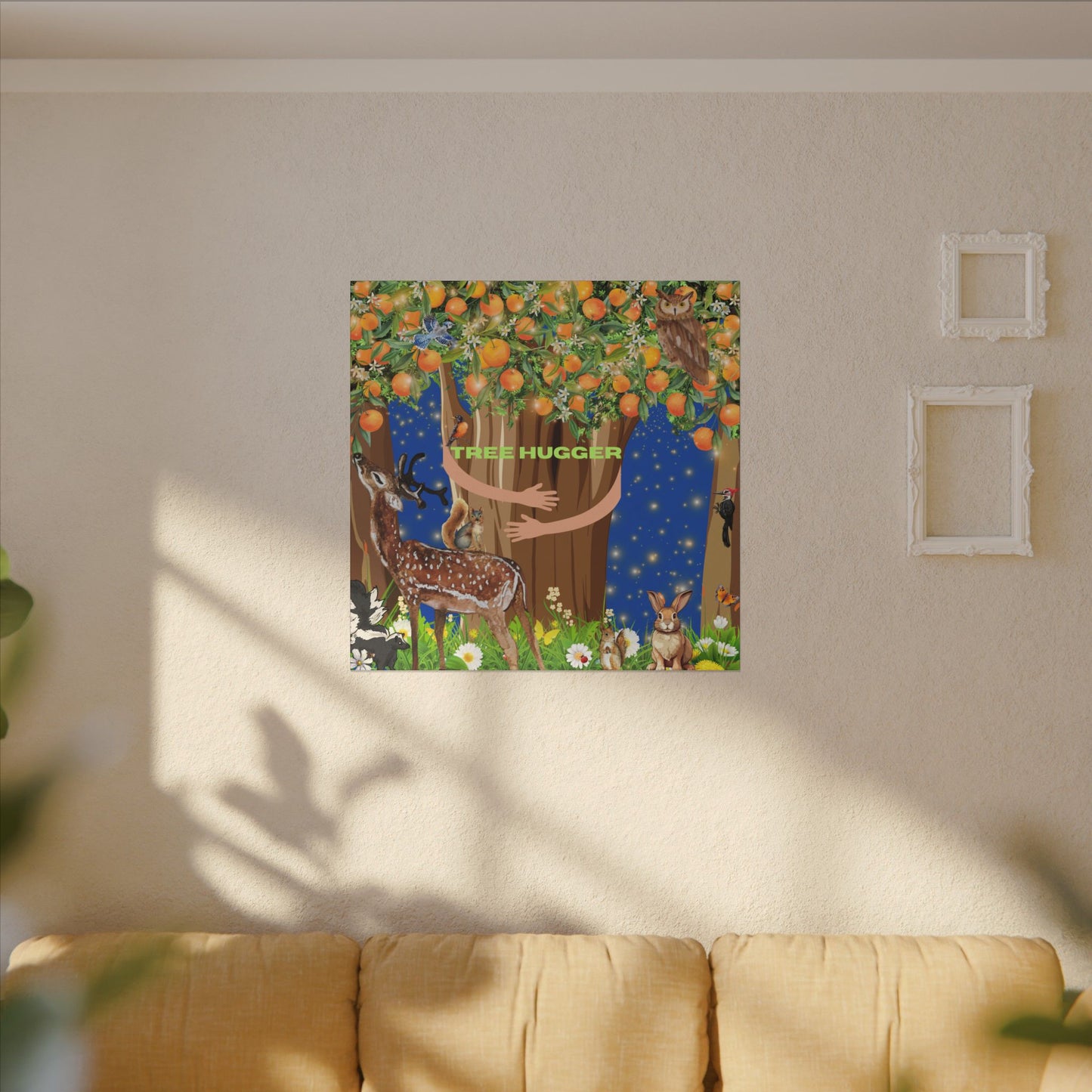 Tree Hugger - Canvas Print, Eco-Friendly Art, Nature Lover Gift, Home Decor, Wall Art for Animal Lovers, Gift for Earth Day