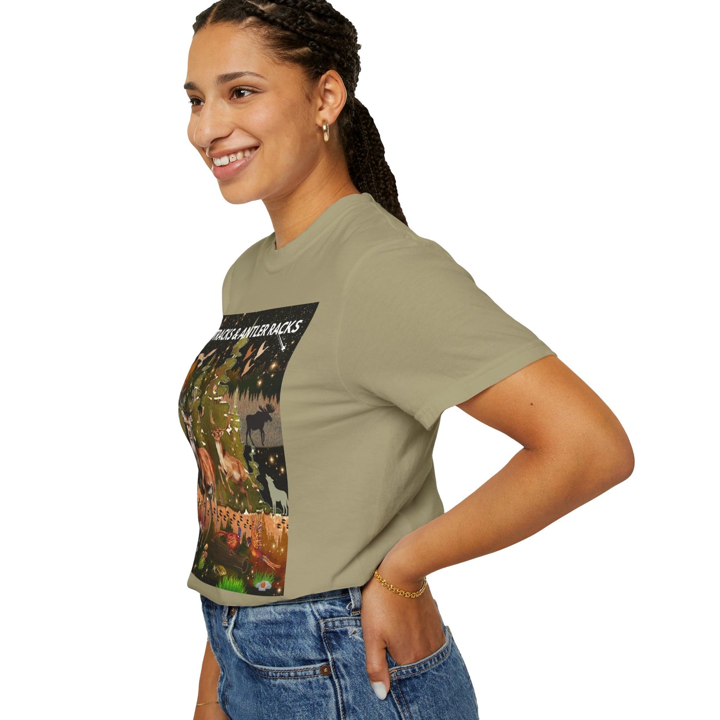 Deer Tracks & Antler Racks Unisex Garment-Dyed T-shirt