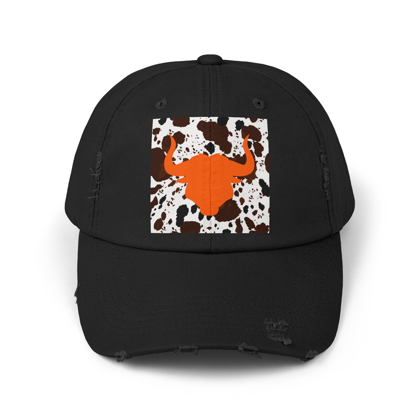 Cow 3 Unisex Distressed Cap