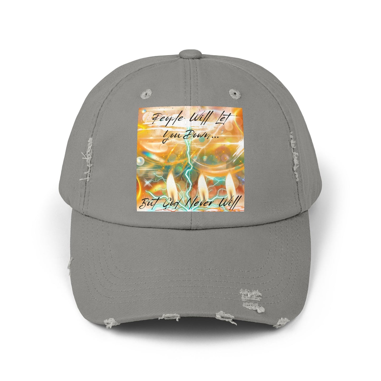 But God Never Will Unisex Distressed Cap - Buy Online