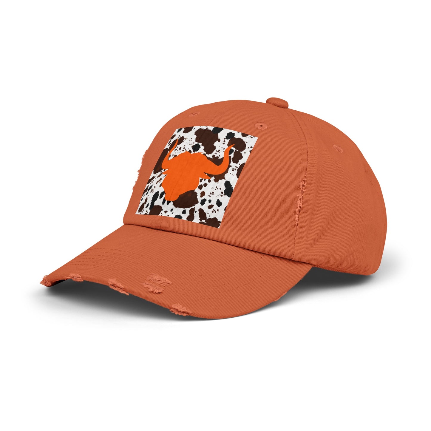 Cow 3 Unisex Distressed Cap