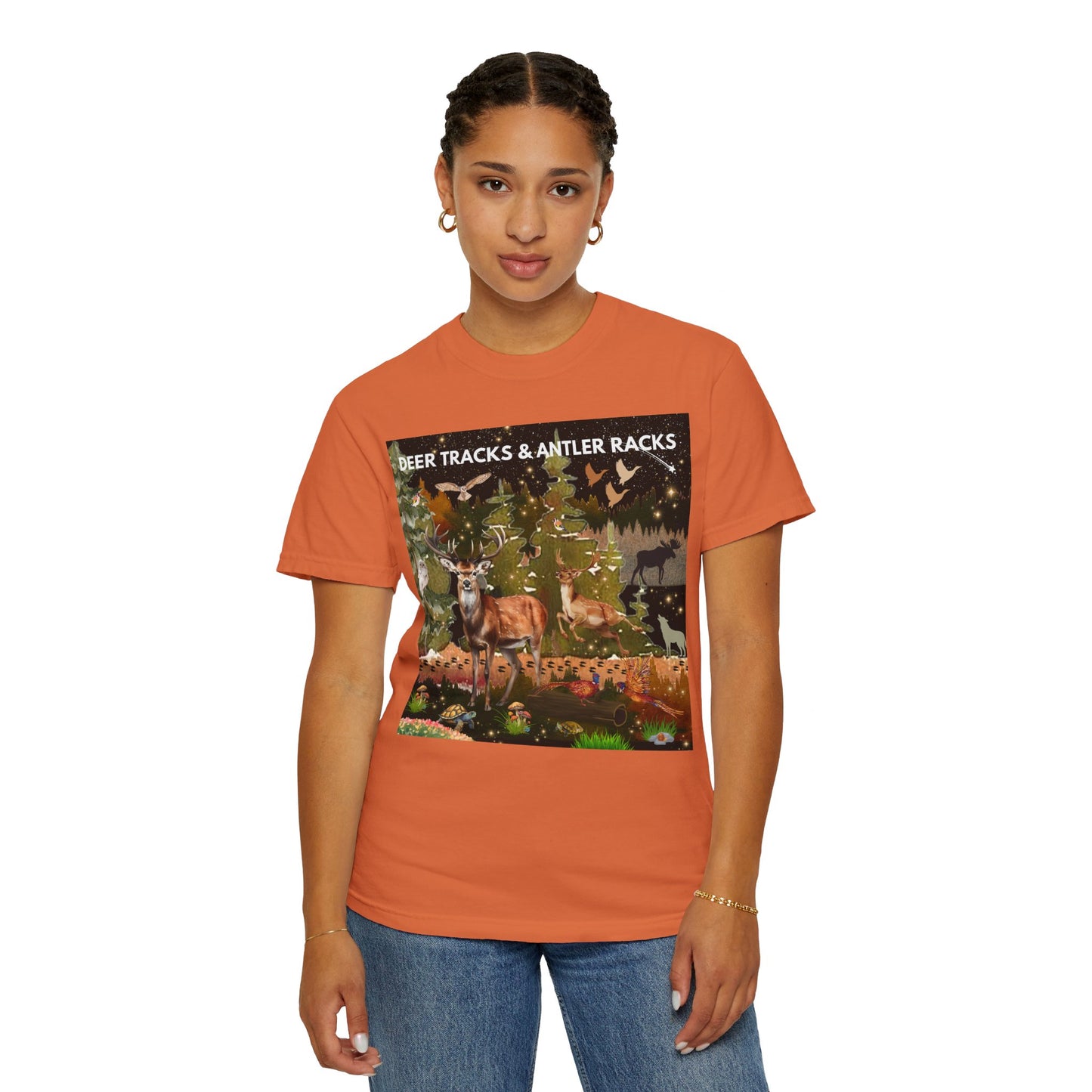 Deer Tracks & Antler Racks Unisex Garment-Dyed T-shirt